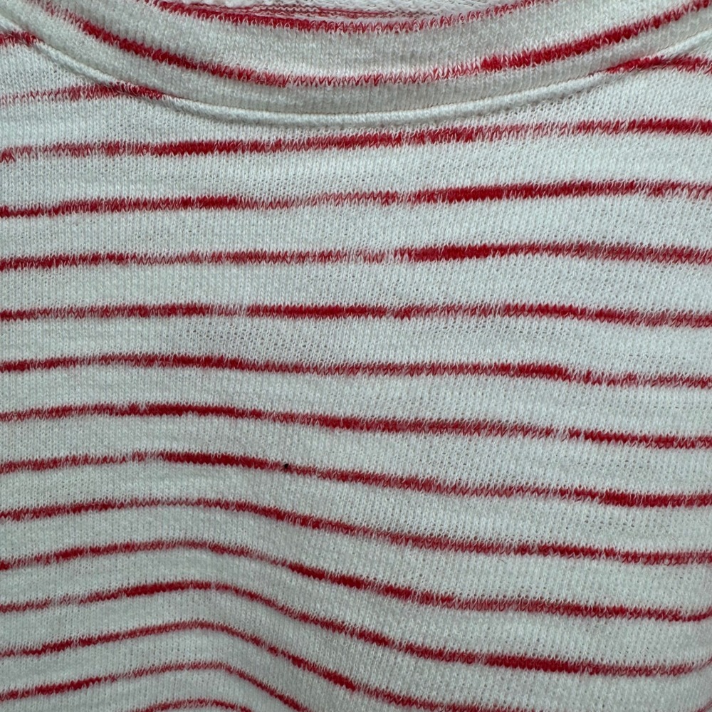 T‎ by Talbots Women's White Red Striped Cotton Long Sleeve Top XL Petite Casual - Picture 2 of 9